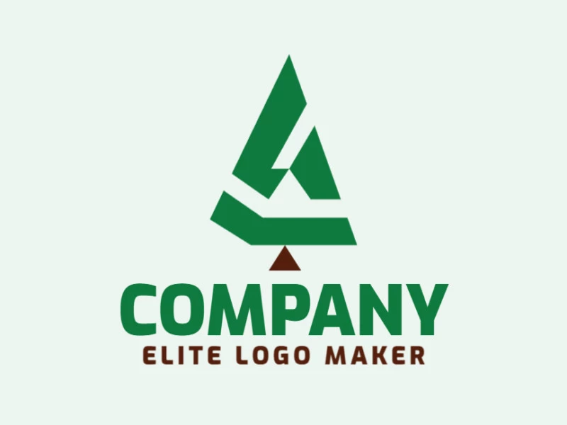 Simple logo in the shape of pine with green and brown colors, this logo is ideal for various types of company.