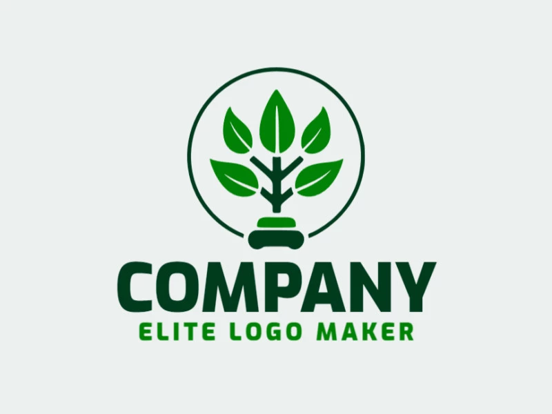 Create your online logo in the shape of a plant with customizable colors and circular style.