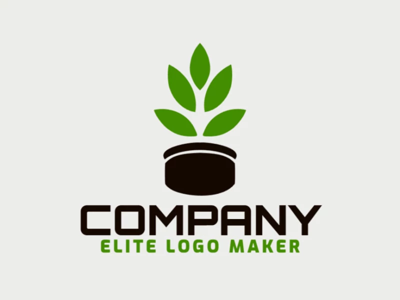 Ideal logo for different businesses in the shape of a plant, with creative design and minimalist style.