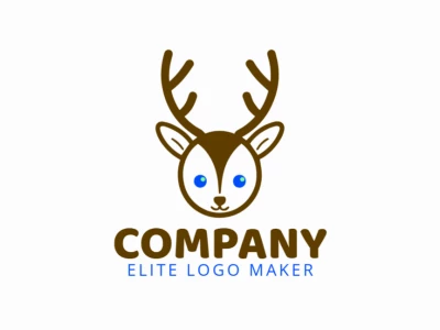 A playful logo design maker featuring an abstract deer head, designed with creative shapes and dynamic details for a modern and engaging look.