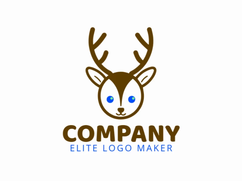 A playful logo design maker featuring an abstract deer head, designed with creative shapes and dynamic details for a modern and engaging look.