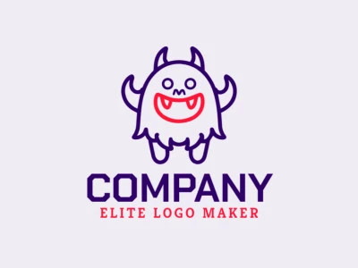 A minimalist logo showcases a playful monster, using simple shapes and clean lines to create a fun and engaging design.