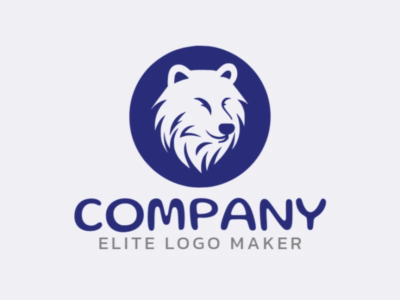 Customizable logo in the shape of a polar bear with creative design and abstract style.