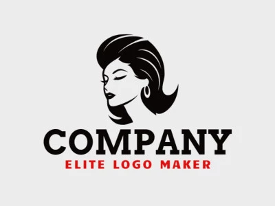 Creative logo in the shape of a pretty Woman with a refined design and minimalist style.