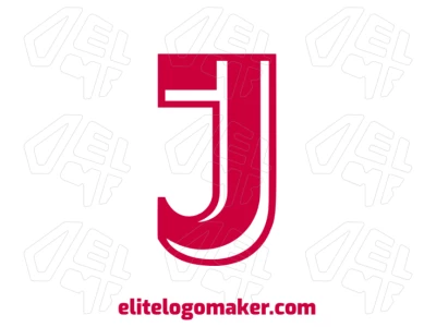 An editable initial letter logo featuring a professional "J" design with clean lines and a modern aesthetic.