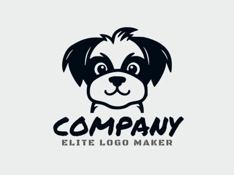 Logo with creative design, forming a puppy with abstract style and customizable colors.