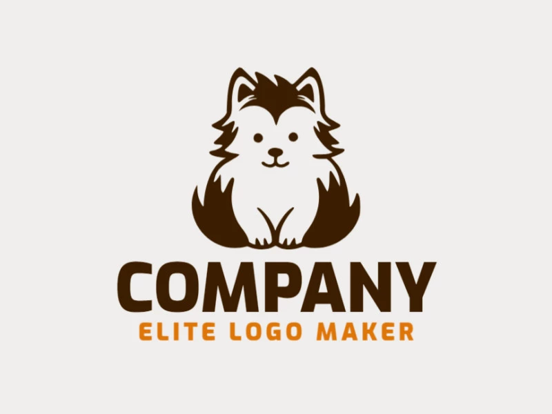 A minimalist logo of a puppy in brown - a perfect way to symbolize warmth, playfulness, and happiness.