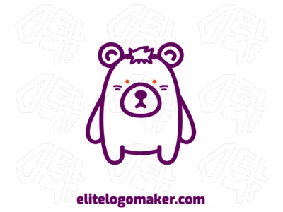 Distinguished monoline logo featuring a purple bear with a sleek, continuous design that emphasizes simplicity and elegance.