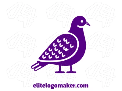 A cheap logo featuring a purple bird with an interesting design, created in a simple style for a clean and appealing look.