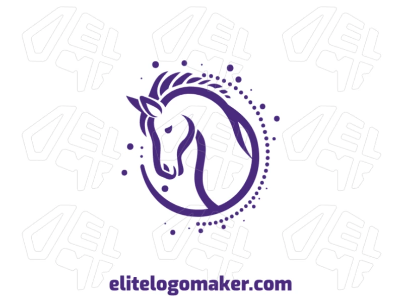Purple Horse With Artistic Design - Vector Logo Graceful mascot-style logo featuring a purple horse with an artistic design.
