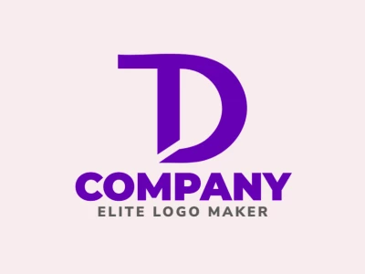 A purple letter 'D' in an initial letter style, designed to be suitable for various creative logo designs.