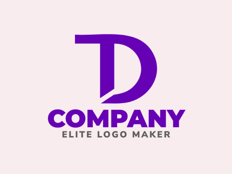 A purple letter 'D' in an initial letter style, designed to be suitable for various creative logo designs.