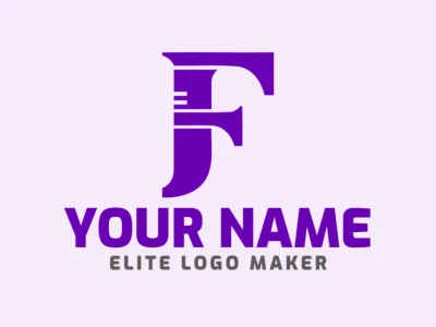 A cool abstract logo featuring a dynamic purple letter 'F', designed with modern shapes to convey energy and creativity.