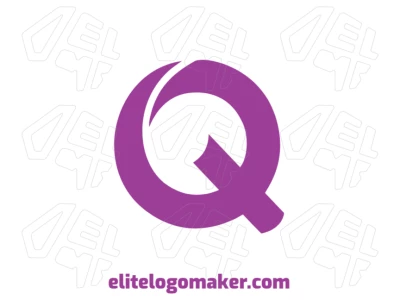 Minimalist logo design featuring a purple letter "Q" with an elegant style, perfect for business.