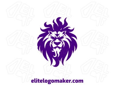 Company logo design featuring a purple lion with an elegant and professional look in an abstract style, creating a strong and unique visual identity.