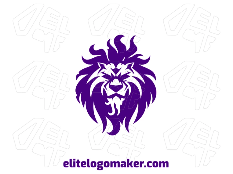 Brand Identity: Purple Lion With An Elegant And Professional Look Logo Company logo design featuring a purple lion with an elegant and professional look in an abstract style, creating a strong and unique visual identity.