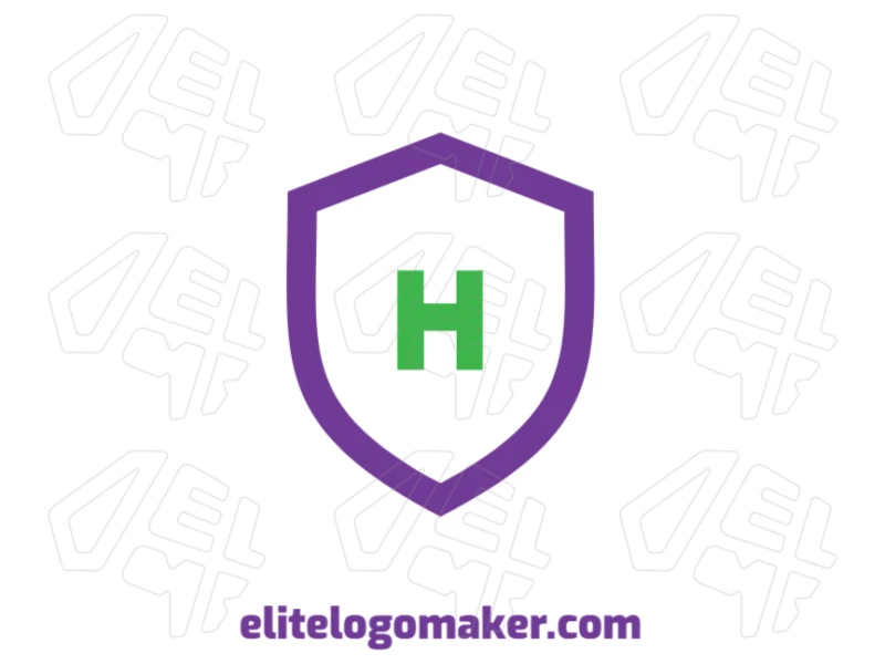 Purple Shield Combined With Letter "H" - Creative Logo Generator Creative logo featuring a purple shield combined with the letter "H" in a bold emblem style that captures attention.