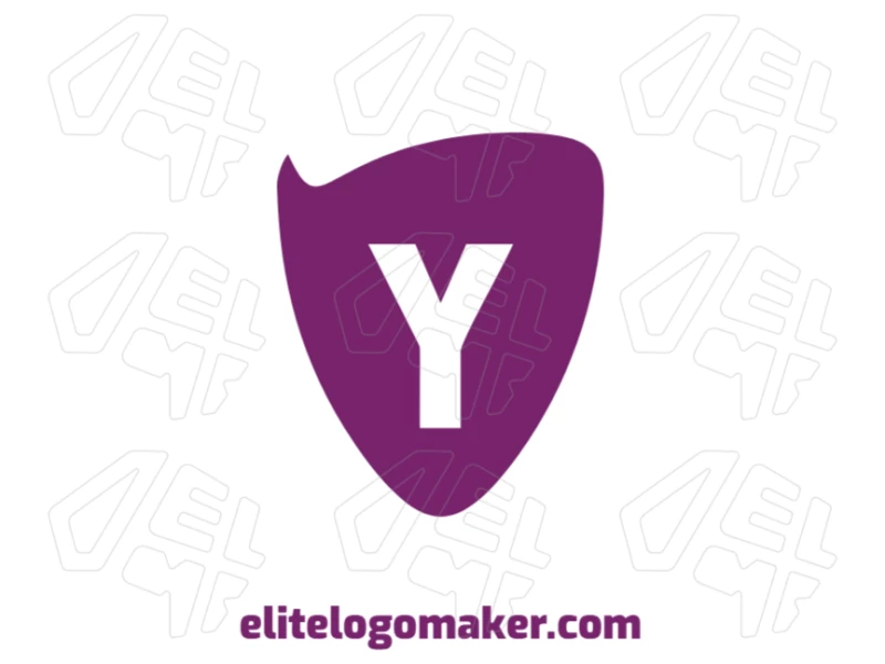 Purple Shield With Letter "Y" In The Center - Memorable Logo Minimalist business logo with a purple shield and the letter "Y" in the center, perfect for a bold and memorable brand identity.