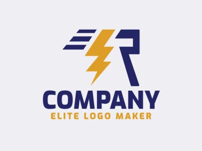 Modern logo in the shape of a letter "R" combined with a lightning bolt, with professional design and abstract style.