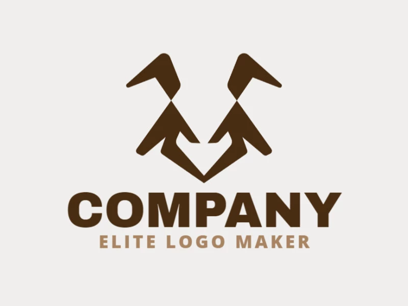 Logo in the shape of a rabbit with a brown color, this logo is ideal for different business areas.