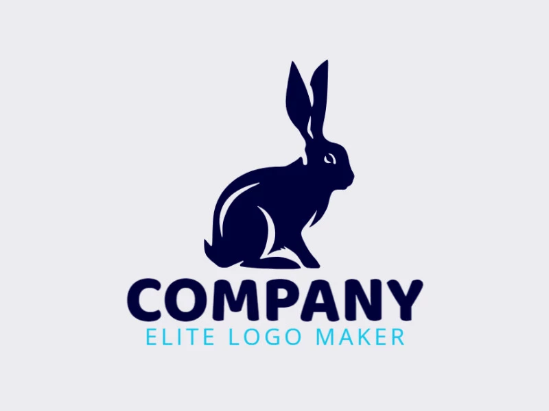 Abstract logo with solid shapes forming an rabbit with a refined design and black color.