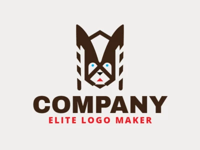 Creative logo with abstract design forming a rabbit with red, blue, and brown colors.