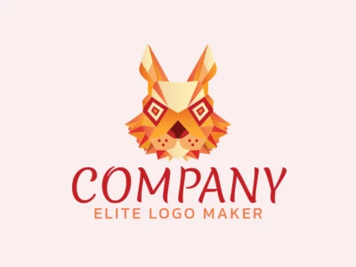 Professional logo in the shape of a rabbit head with a gradient style, the colors used was orange, red, and yellow.