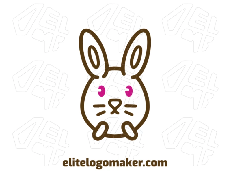 Rabbit Head With Creative Design - Premium Logo A creative logo featuring a rabbit head with innovative design elements, perfect for a unique and eye-catching brand identity.