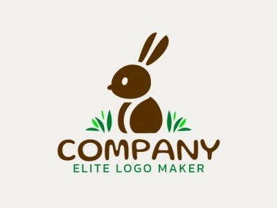 Looking for a logo that represents growth and nature? Look no further than this stunning abstract design featuring a rabbit and leaves.