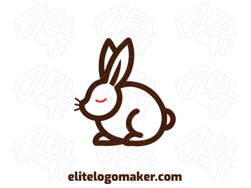 Rabbit With Simple Design And Brown Color - Vector Logo Simple company logo featuring a brown rabbit design, combining clean lines and a minimalistic approach for professional branding.