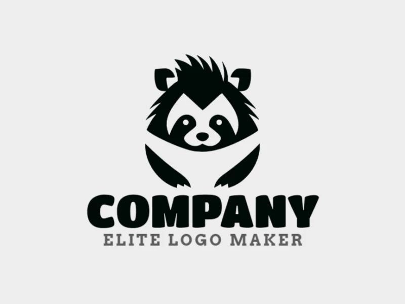 Professional logo in the shape of a raccoon with creative design and minimalist style.