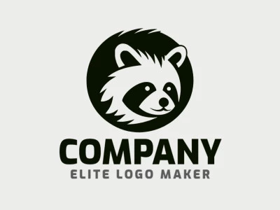 Professional logo in the shape of a raccoon with creative design and circular style.