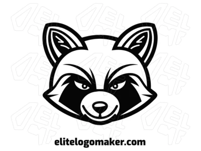 An attractive abstract logo featuring a raccoon, designed with bold shapes and dynamic lines for a modern and eye-catching appearance.