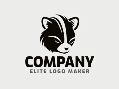 Professional logo in the shape of a raccoon with a minimalist style, the color used was black.