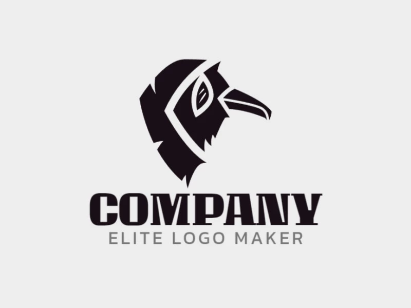 Create your online logo in the shape of a raven with customizable colors and simple style.