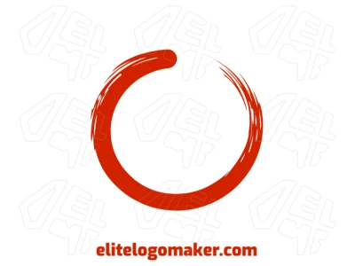 Red abstract circle logo in an illustrative style, offering an editable design that provides a clear representation of creativity and adaptability.