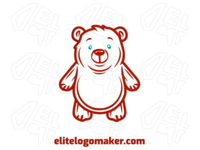 The red bear with an interesting design in an animal style creates an editable and customizable logo, perfect for various uses.
