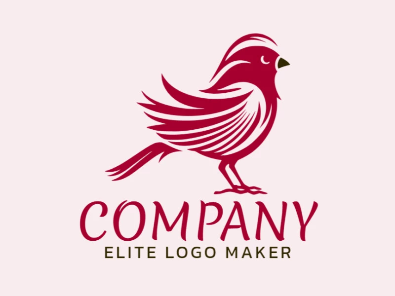 A lively abstract logo of a Red Bird with black & red colors. Symbolizing creativity & enthusiasm, it's sure to leave an impression!