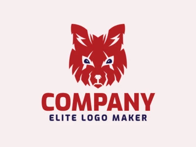 The logo is available for sale in the shape of a red fox, with abstract style, with red and black colors.