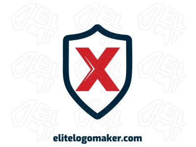 Creative logo design featuring a red letter "X" inside a medieval shield in emblem style for a distinct visual identity.