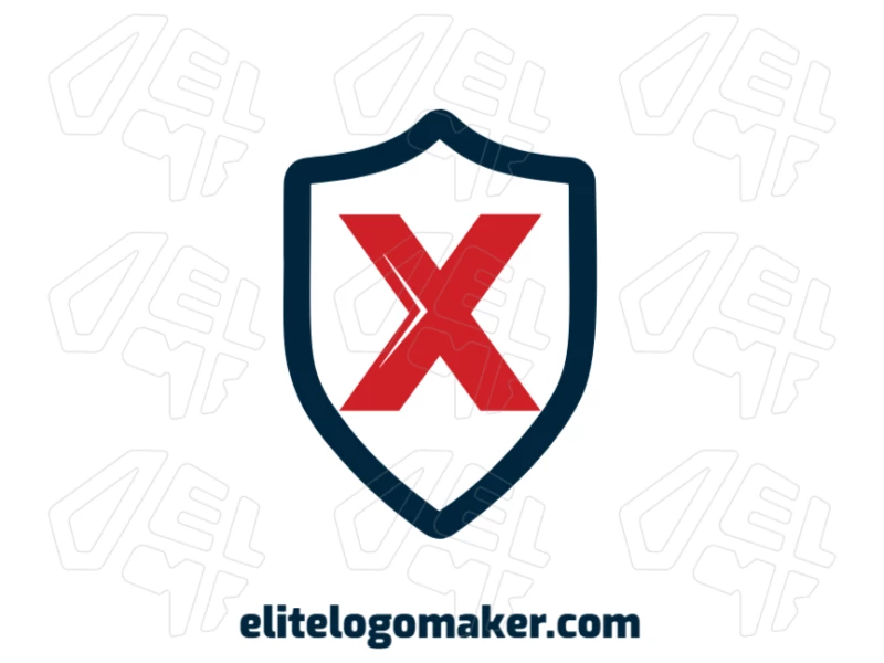 Red Letter "X" Inside A Medieval Shield - Distinct Logo Creative logo design featuring a red letter "X" inside a medieval shield in emblem style for a distinct visual identity.