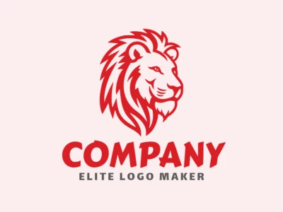 Tribal logo in the shape of a red lion with creative design.