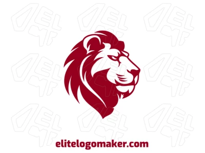 A red lion with a keen gaze, embodying an inspiring mascot design that commands attention and energy.