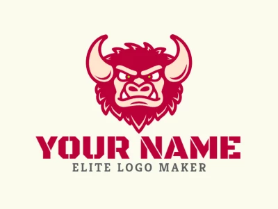 A vibrant mascot logo featuring a red monster with sharp horns, a playful design perfect for captivating branding.