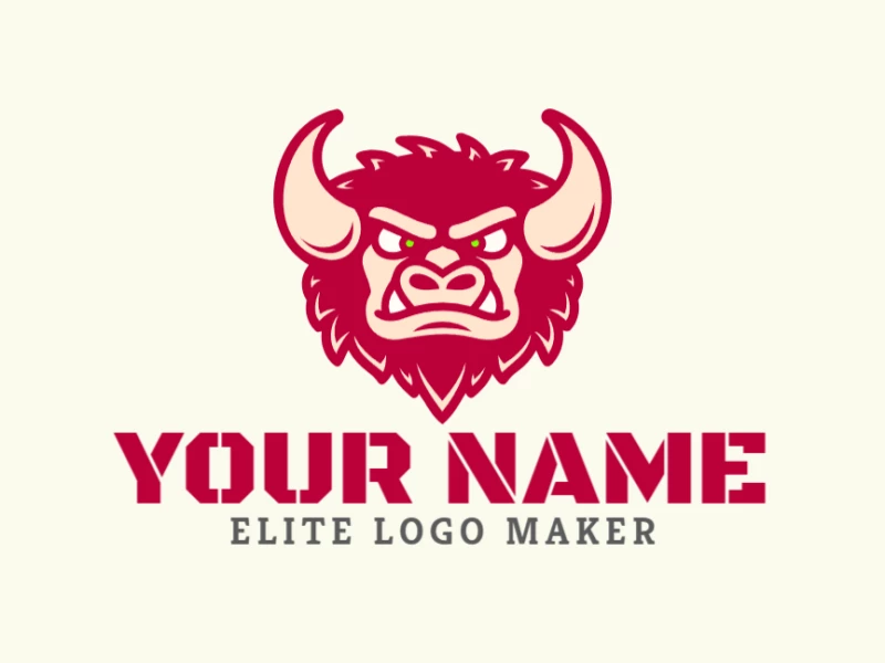 A vibrant mascot logo featuring a red monster with sharp horns, a playful design perfect for captivating branding.