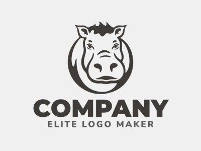 This bold rhino logo features a grey silhouette of the animal's head. The unique design captures the vibrant nature of the rhino.