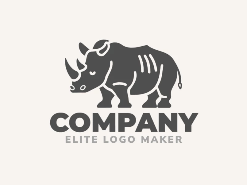 A professional and refined logo featuring a stylized rhinoceros shape, delivering an impactful yet affordable animal-themed design.