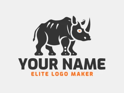 A sleek animal-style logo featuring a rhinoceros, designed for versatility and efficiency, ideal for use with any quick logo maker tool.