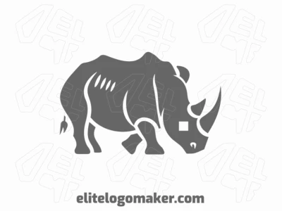 A logo template featuring a rhinoceros in a pictorial style, designed to stand out with bold and distinct visual elements.