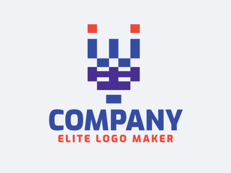 Modern logo in the shape of a robot, with professional design and symmetric style.